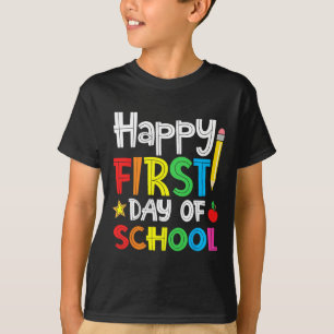 Camiseta Feliz primeiro dia de boas-vindas à escola
