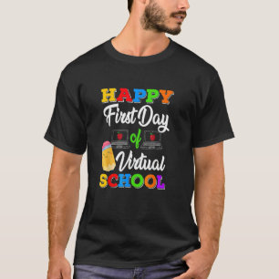 Camiseta Feliz Primeiro Dia De Crianças De Escola Virtual O
