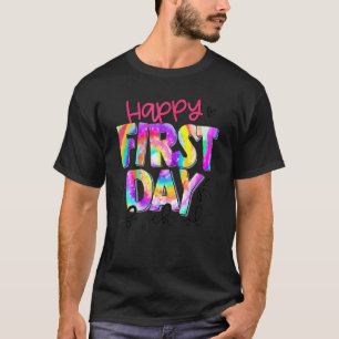 Camiseta Feliz Primeiro Dia De Ensino De Café Da Escola Rep
