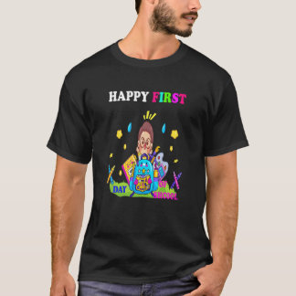 Camiseta Feliz Primeiro Dia de Ensino Engraçado Ensinado