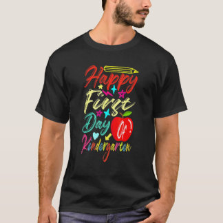 Camiseta Feliz Primeiro Dia De Escola De Jardim De Infância