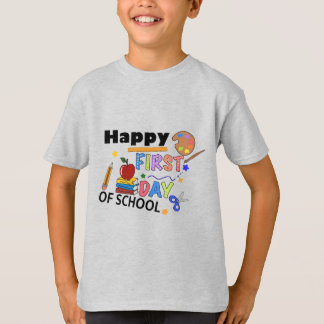 Camiseta Feliz primeiro dia de escola - Fofo de volta à esc