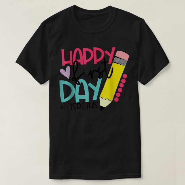 Camiseta Feliz Primeiro Dia de Estudantes e Professores Gi (Frente do Design)