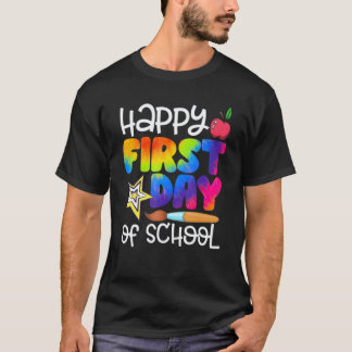 Camiseta Feliz Primeiro Dia De Gravata Escolar Dye Para Pro