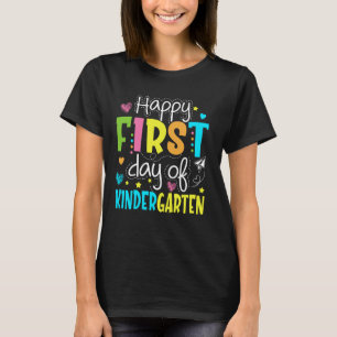 Camiseta Feliz Primeiro Dia De Jardim De Infância Crianças 