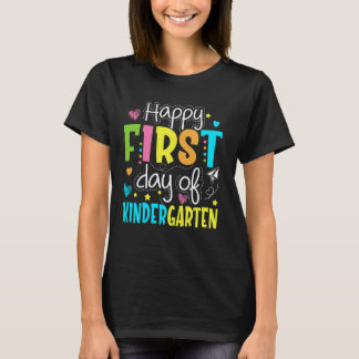 Camiseta Feliz Primeiro Dia De Jardim De Infância Crianças 