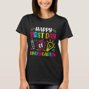 Camiseta Feliz Primeiro Dia De Jardim De Infância Professor