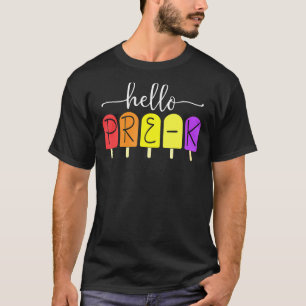 Camiseta Feliz Primeiro Dia De Pré-K De Volta Ao Professor 