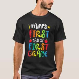 Camiseta Feliz Primeiro Dia De Primeiro Grau De Volta à Esc