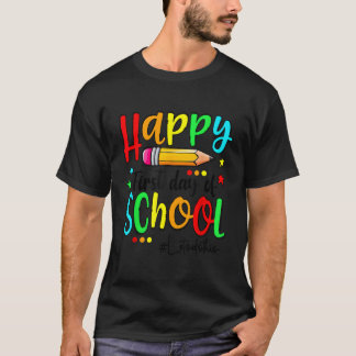 Camiseta Feliz Primeiro Dia De Professora De Volta À Escola