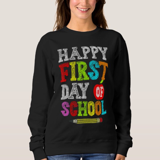 Camiseta Feliz Primeiro Dia De Professora De Volta À Escola (Frente)