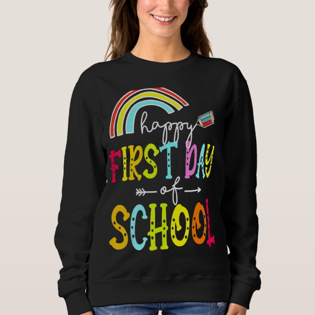 Camiseta Feliz Primeiro Dia De Professora De Volta À Escola (Frente)