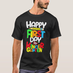 Camiseta Feliz Primeiro Dia De Professora Do Jardim De Infâ