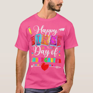 Camiseta Feliz Primeiro Dia De Professora Do Jardim De Infâ
