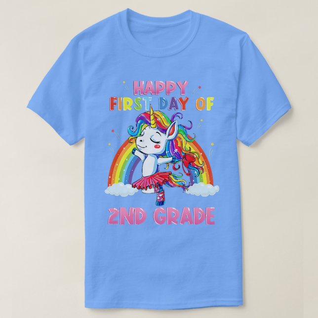 Camiseta Feliz Primeiro Dia de Professora do segundo e Cria (Frente do Design)