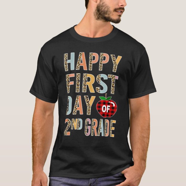 Camiseta Feliz Primeiro Dia de Professores Da Classe Leopar (Frente)