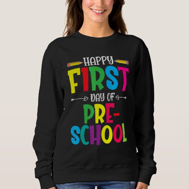 Camiseta Feliz Primeiro Dia De Professores Da Pré-Escola (Frente)
