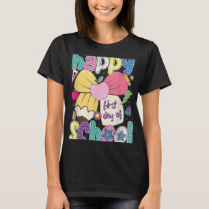 Camiseta Feliz Primeiro Dia De Professores De Lápis Na Esco