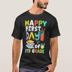 Camiseta Feliz Primeiro Dia de Professores do 9º Ano Menino