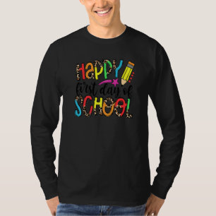 Camiseta Feliz Primeiro Dia de Professores Estudantes De Es