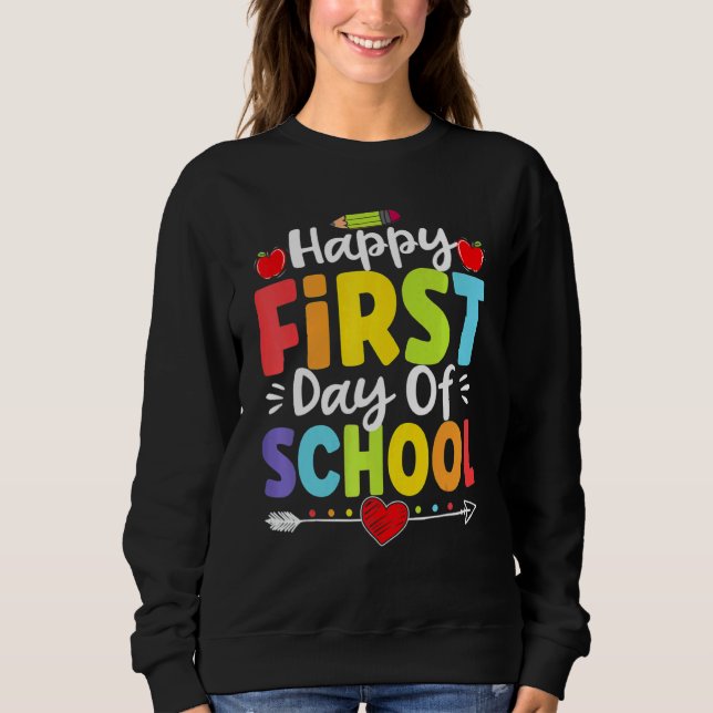 Camiseta Feliz Primeiro Dia de Professores Estudantes De Es (Frente)
