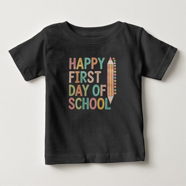 Camiseta Feliz Primeiro Dia de Volta às Aulas (Frente)