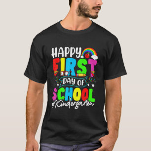 Camiseta Feliz Primeiro Dia Do Jardim De Infância Da Escola