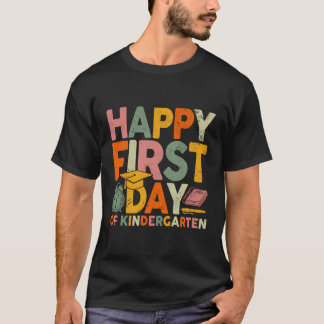 Camiseta Feliz Primeiro Dia Do Jardim De Infância De Volta