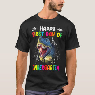 Camiseta Feliz Primeiro Dia Do Jardim De Infância Meninos D