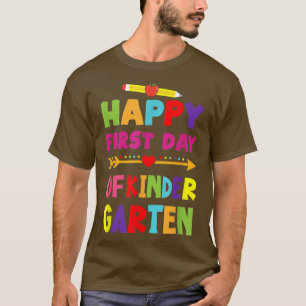 Camiseta Feliz Primeiro Dia Do Jardim De Infância Para O Ja