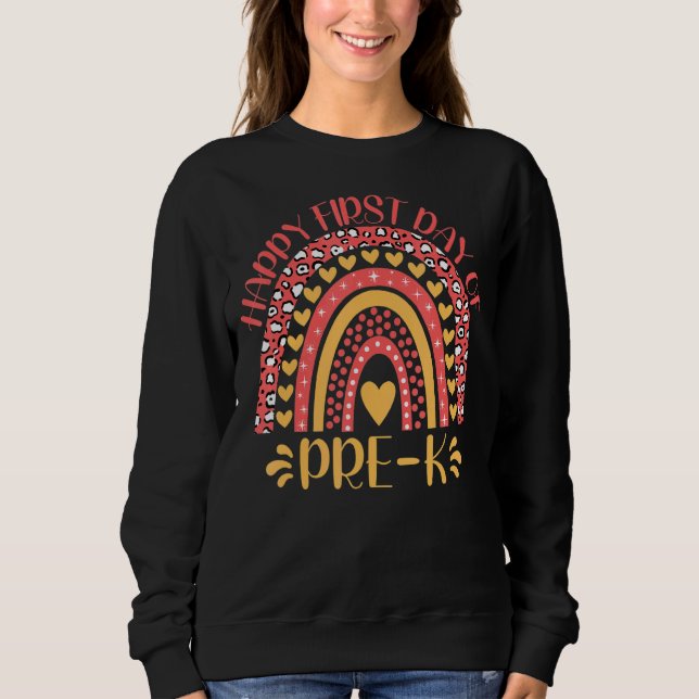 Camiseta Feliz Primeiro Dia Do Pré-Jardim K De Volta Para (Frente)