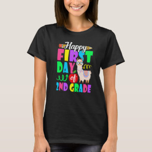 Camiseta Feliz Primeiro Dia Do Segundo Ano Escolar Llama De