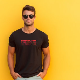 Camiseta Feliz primeiro Dia dos Pais com humor em letras ve