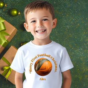 Camiseta Feliz Primeiro Presente de Natal de Futebol