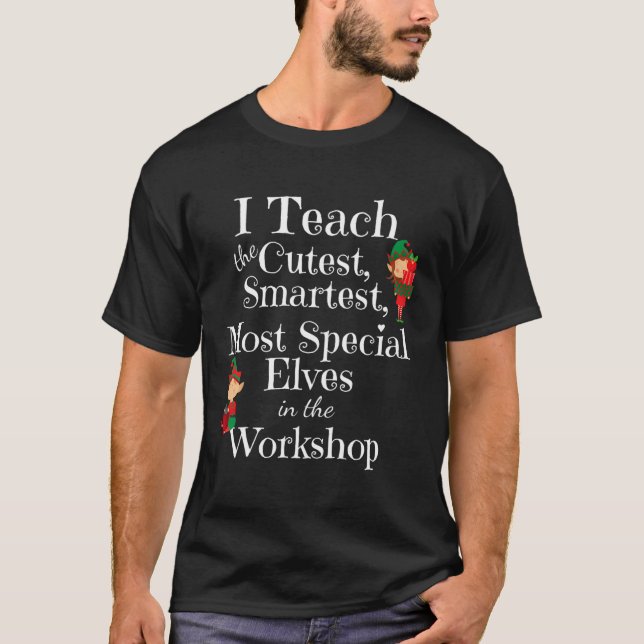 Camiseta Feliz Professor de Natal - Os Elfos Mais Justos Tr (Frente)