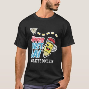 Camiseta Feliz Professor De Primeiro Dia De Volta Ao Aplica
