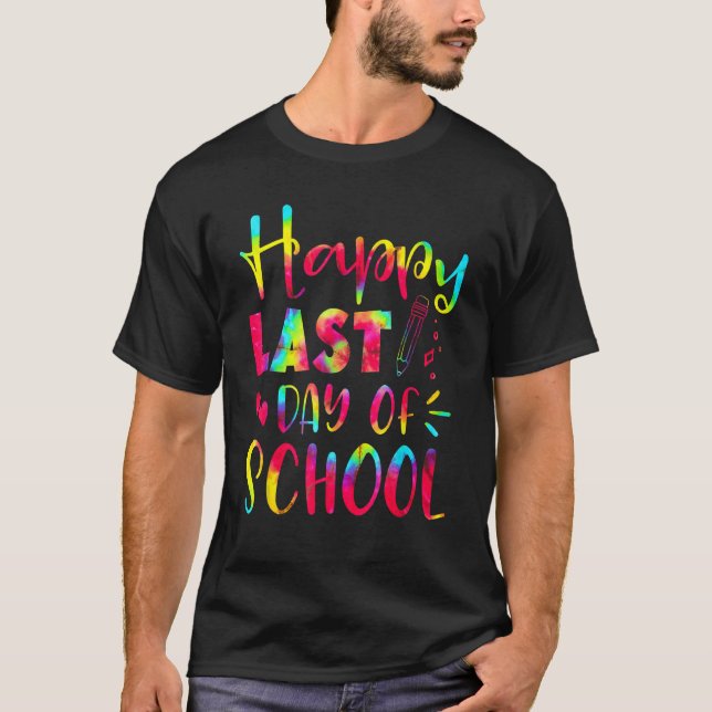 Camiseta Feliz Professor Do Último Dia De Professora Hippie (Frente)