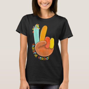 Camiseta Feliz Professor Engraçado Ação de Graças à Mão de