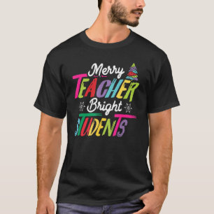 Camiseta Feliz Professora Brilhante Estudantes Crayon Tree