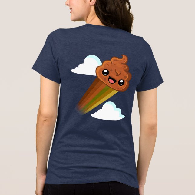 Camiseta Feliz "Pudim" com Impressão de Impulso nas Costas  (Verso)