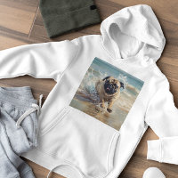 Feliz Pug na Praia personalizável