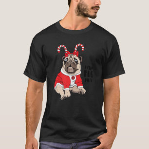 Camiseta Feliz Pug Party Feliz Pugmas Cute Puggy Cachorro