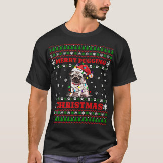 Camiseta Feliz Pugging Christmas Pug Papais noeis Xmas Ugly