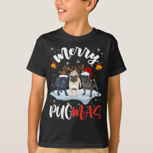 Camiseta Feliz Pugmas Papais noeis Engraçados Reindeer Elf 