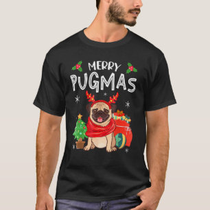 Camiseta Feliz Pugmas Pug Dog Natal Xmas Engraçado