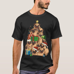 Camiseta Feliz Pugmas Tree Pug de Natal