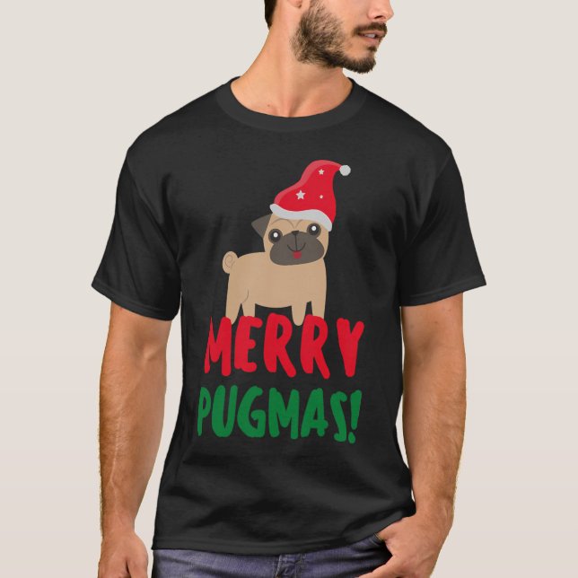 Camiseta Feliz Pugnatal - Pug Natal (Frente)