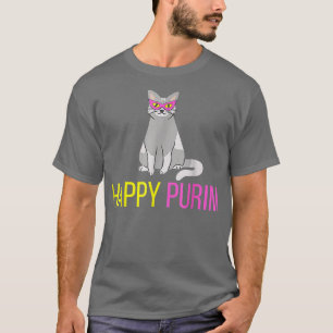 Camiseta Feliz Purim Cat Engraçado Fosse Judeu Feriado