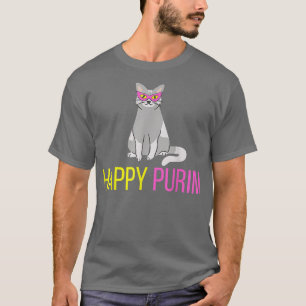Camiseta Feliz Purim Cat Engraçado Fosse Judeu Feriado Puri