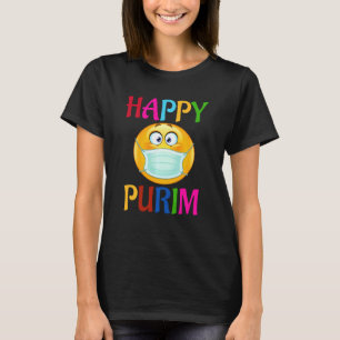 Camiseta Feliz Purim Costume Engraçado Máscara Judaica